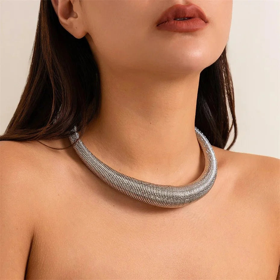 Textured Collar Necklace-Necklaces-Yiyae-Yiyae