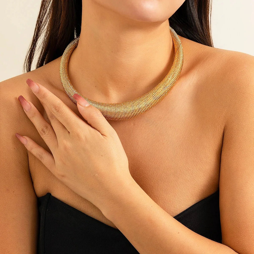 Textured Collar Necklace-Necklaces-Yiyae-Yiyae