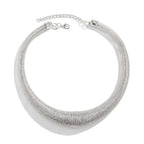 Textured Collar Necklace-Necklaces-Yiyae-Silver-Yiyae