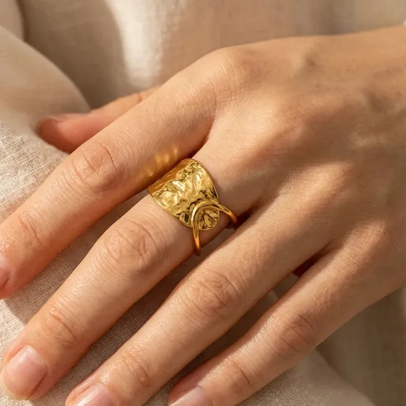 Textured Wide Band Ring-Rings-Yiyae-Yiyae