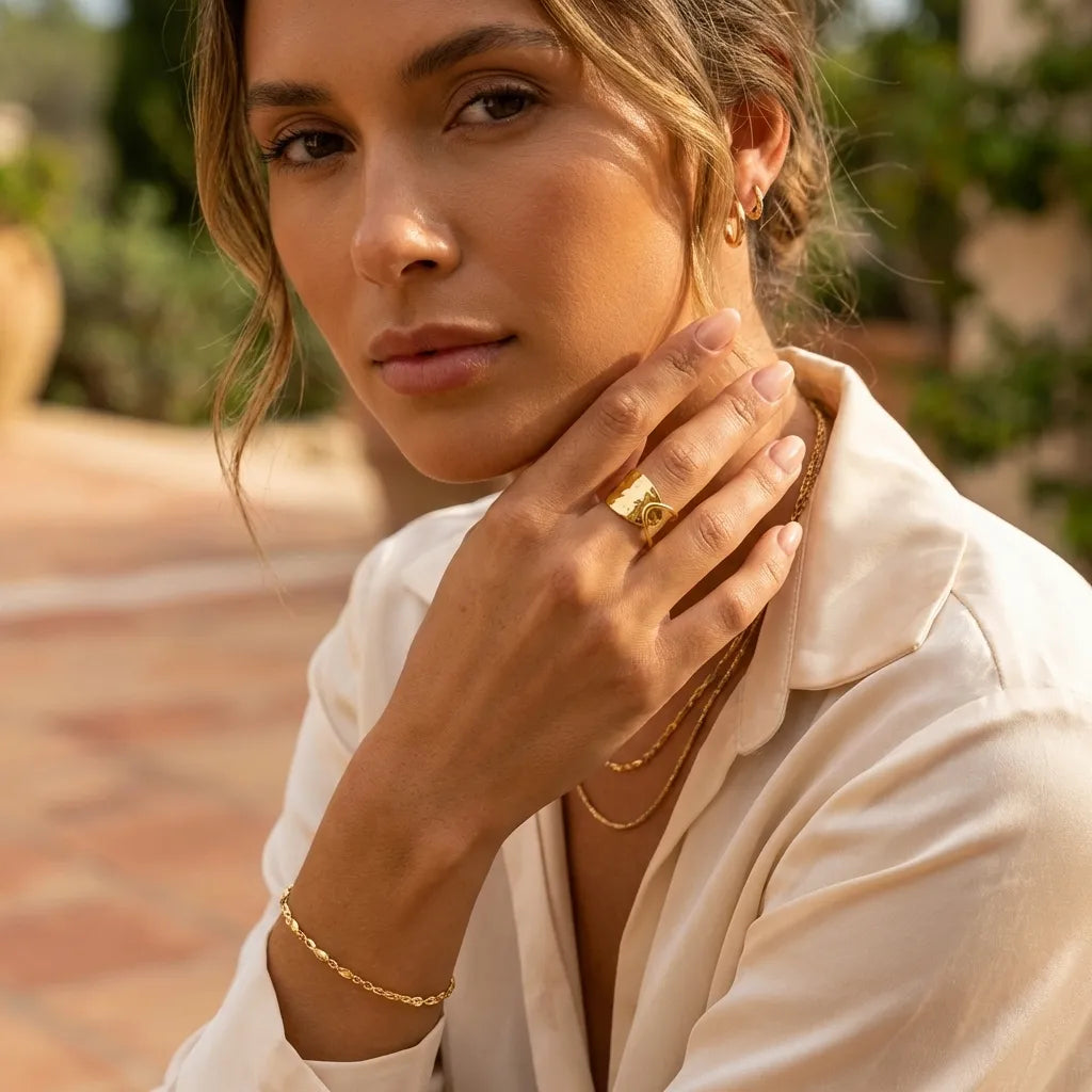 Textured Wide Band Ring-Rings-Yiyae-Yiyae