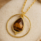 Tiger's Eye Circle Necklace-Necklaces-Yiyae-Yiyae