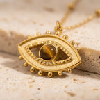 Tiger's Eye Pendant Necklace-Necklaces-Yiyae-Yiyae
