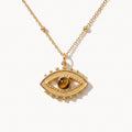 Tiger's Eye Pendant Necklace-Necklaces-Yiyae-Gold-Yiyae