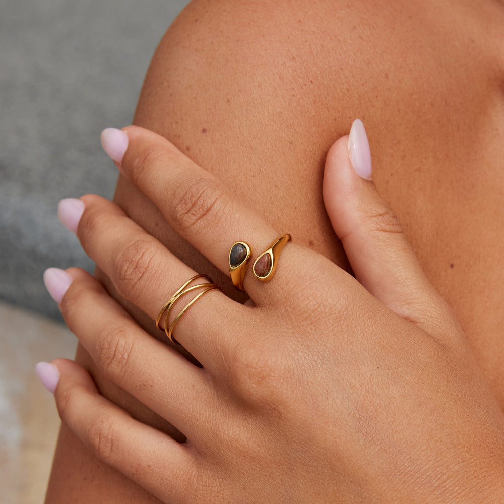 Tiger's Eye Wrap Ring-Rings-Yiyae-Yiyae