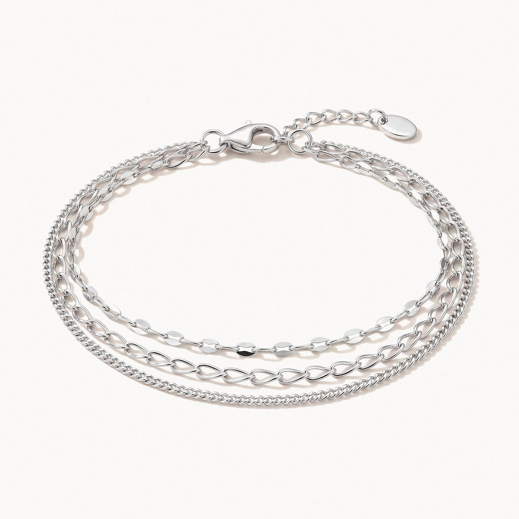 Triple Chain Bracelet-Bracelets-Yiyae-Silver-Yiyae
