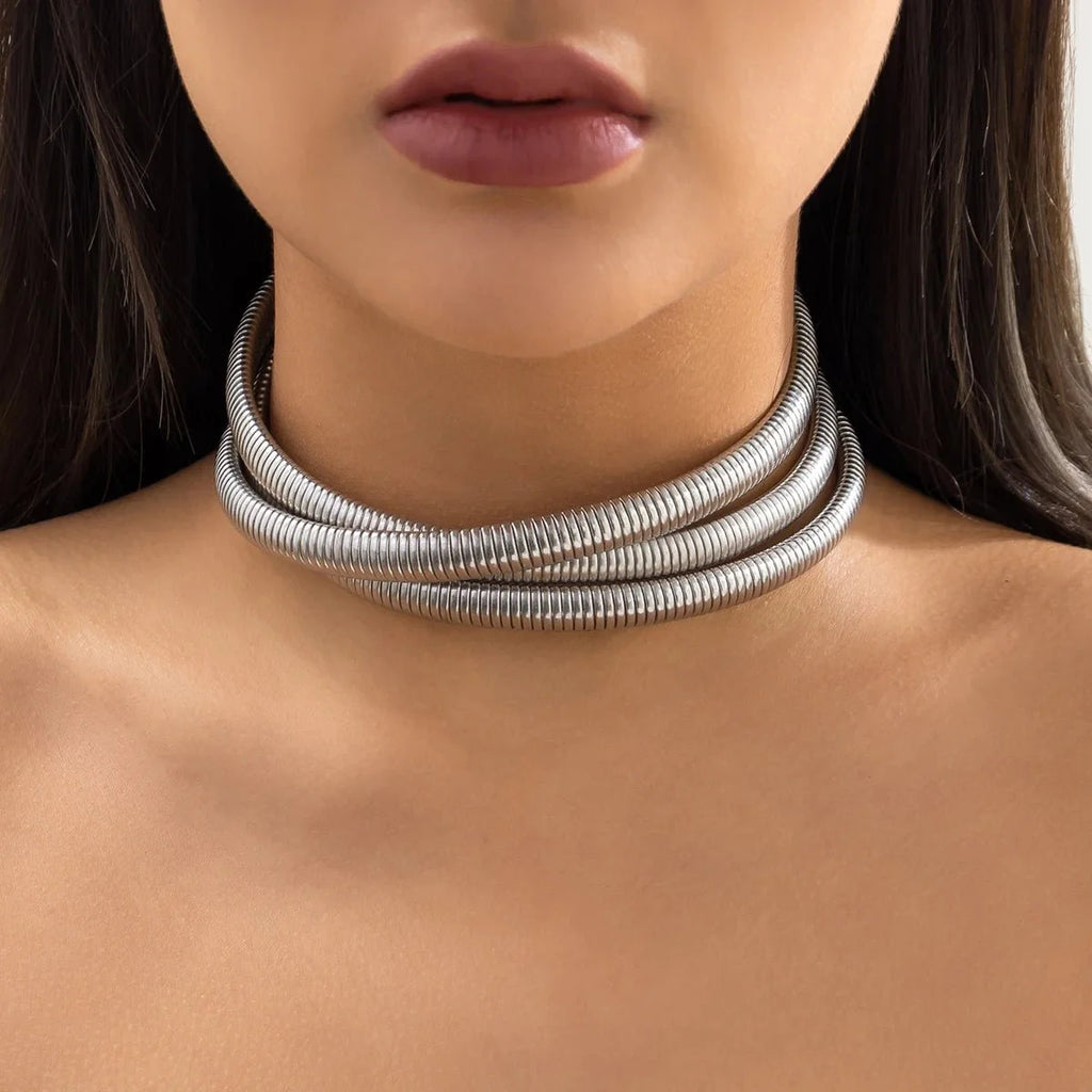 Triple Chain Choker-Necklaces-Yiyae-Yiyae