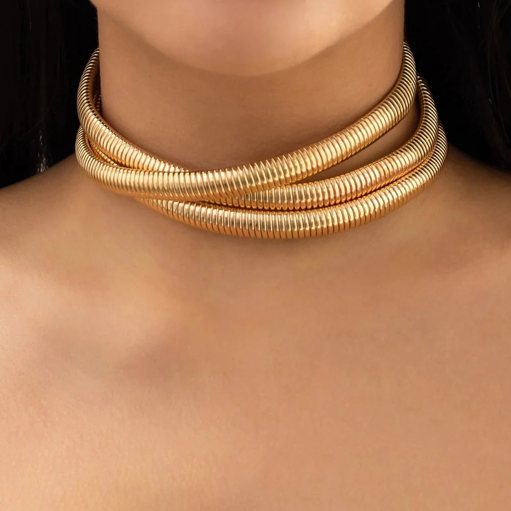Triple Chain Choker-Necklaces-Yiyae-Yiyae