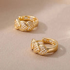 Triple Heart Crystal Hoops-Earrings-Yiyae-Yiyae