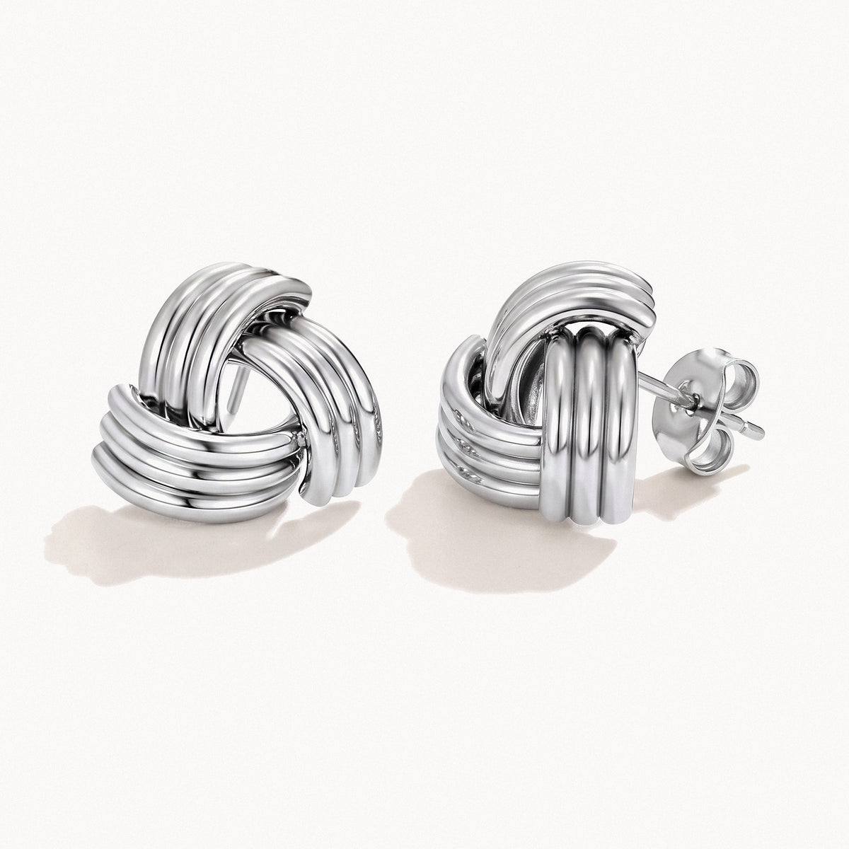 Twisted Knot Studs-Earrings-Yiyae-Silver-Yiyae
