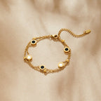 Two-Tone Stone Bracelet - Gold - Bracelets - Yiyae - foto 6