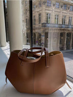 Vintage Leather Tote Bag-Bags-Yiyae-Yiyae
