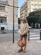 Vintage Leather Tote Bag-Bags-Yiyae-Yiyae
