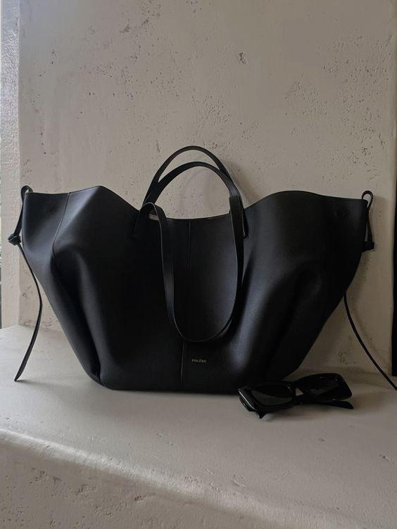 Vintage Leather Tote Bag-Bags-Yiyae-Black-Yiyae