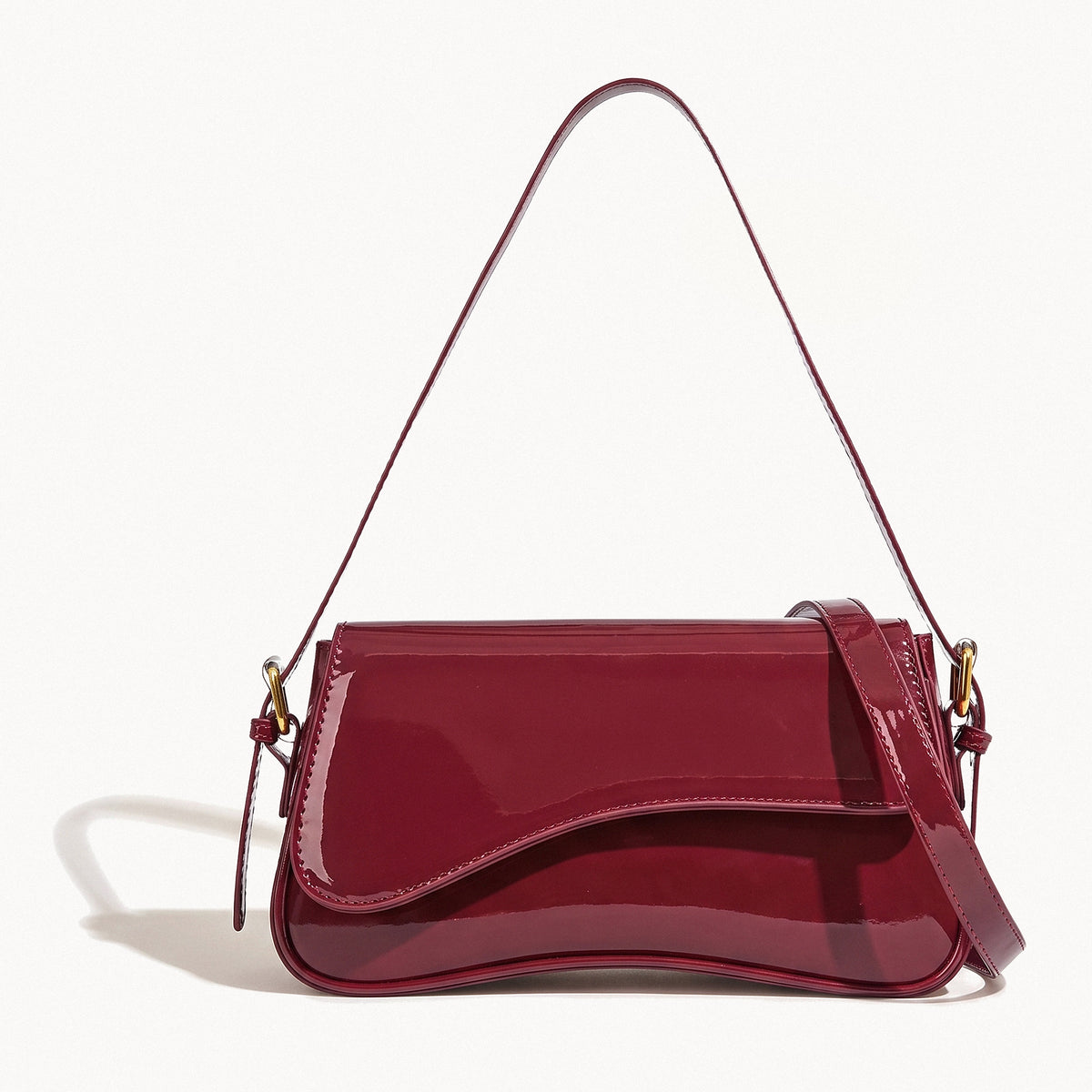 Wave Flap Crossbody Bag-Bags-Yiyae-Glossy Red-Yiyae
