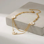 White Flower Anklet-Anklets-Yiyae-Yiyae