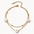 White Flower Anklet-Anklets-Yiyae-Gold-Yiyae