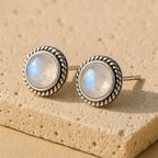 White Stone Stud Earrings-Earrings-Yiyae-Yiyae