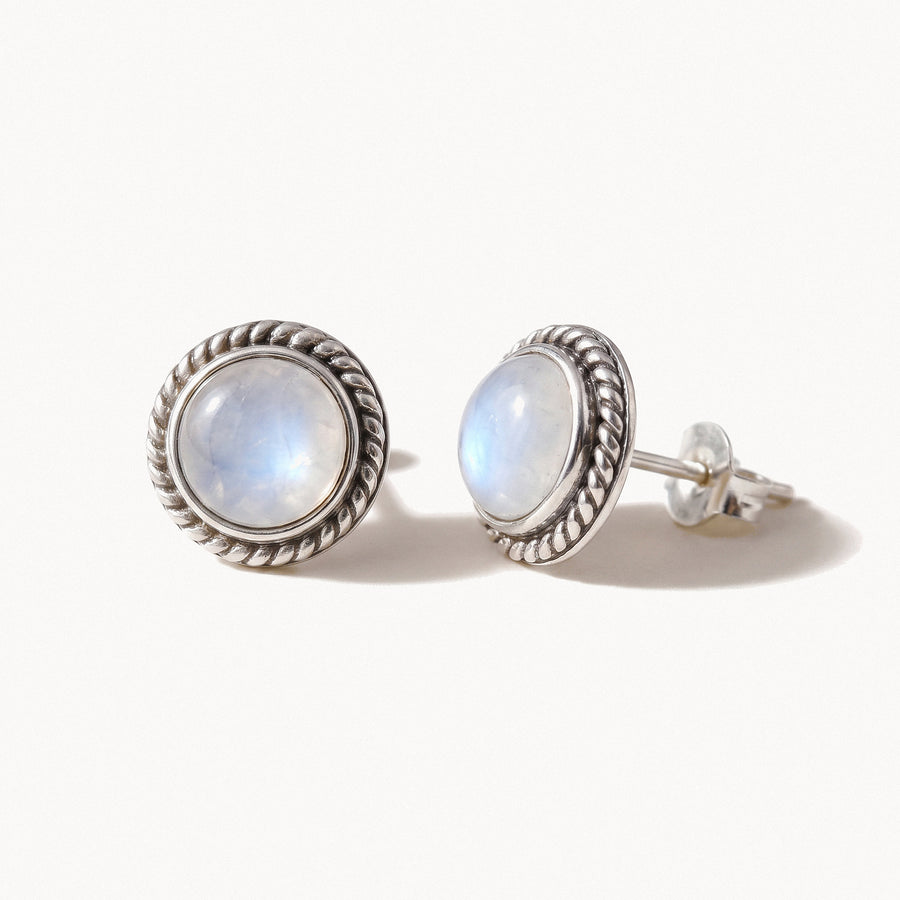 White Stone Stud Earrings
