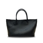 Woven Leather Tote Bag-Bags-Yiyae-Black-Yiyae