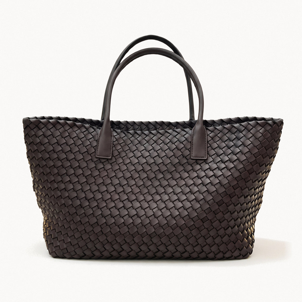 Woven Leather Tote Bag-Bags-Yiyae-Coffee-Yiyae