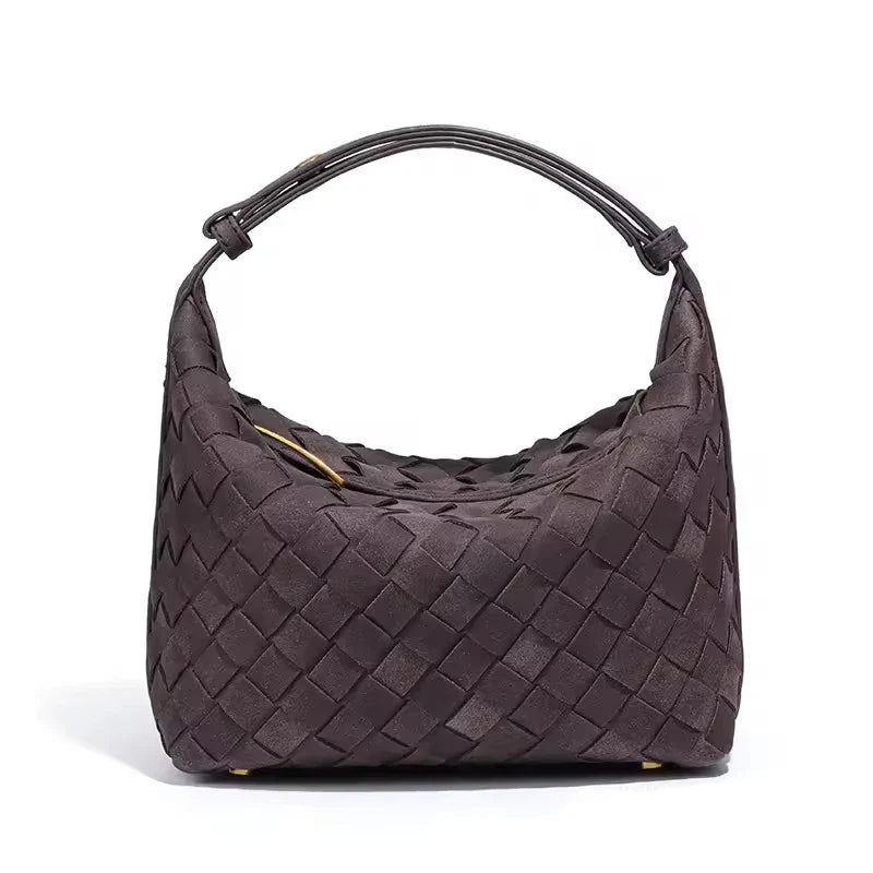 Woven Suede Shoulder Bag-Bags-Yiyae-Yiyae