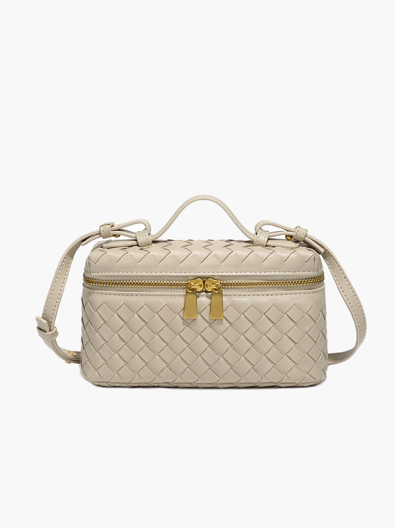 Woven Vanity Crossbody Bag-Bags-Yiyae-Beige-Yiyae